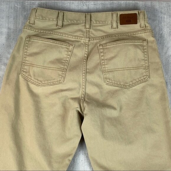 L.L. Bean Khaki Jeans Men's Sz 34 X 30 Straight Leg 100% Cotton - Picture 4 of 10